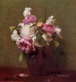 Peonías blancas y rosas Narciso pintor de flores Henri Fantin Latour